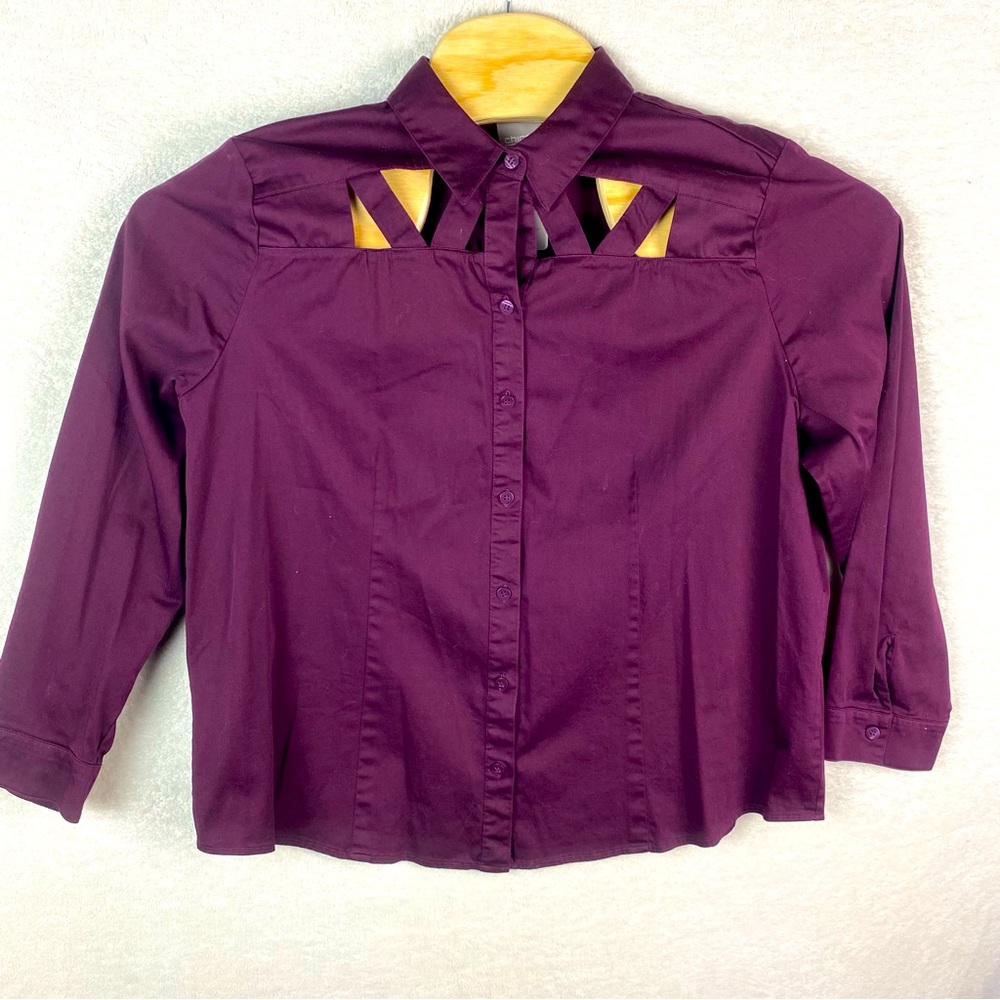 Womens Lot of 2 Chicos Sz‎ 3 (XL) Collared Button up shirts Purple 2 Styles